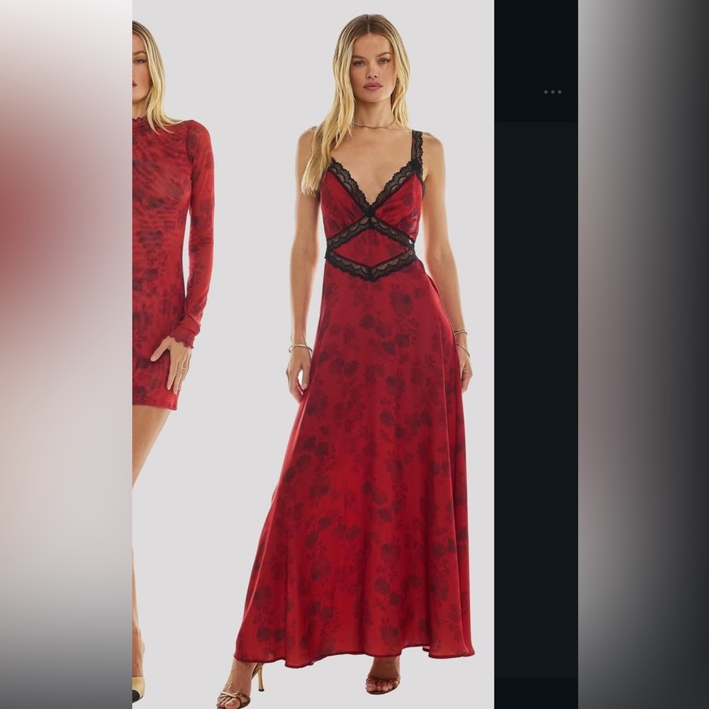 RESA Selena Maxi Dress in Red Currant NWT